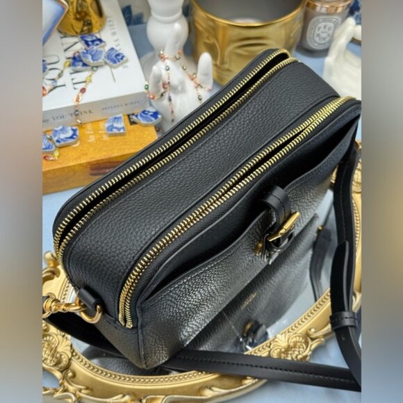 🆕 OROTON 🧿 NWOT Dylan Camera Crossbody Bag, Black Calfskin Leather - Picture 12 of 16